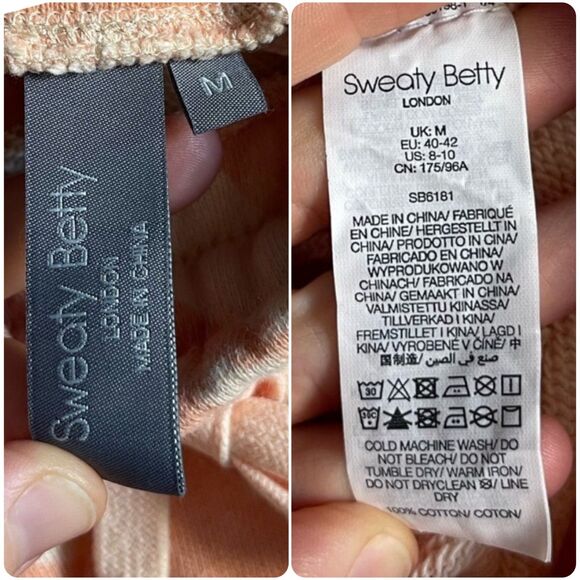 Sweaty Betty Essentials Sweatshirt & Pocket Joggers - Nectarine Orange Tie Dye - Picture 7 of 11